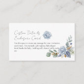 Blank DIY Greenery Dusty Blue Blume Begleitkarte (Vorderseite)