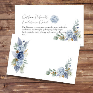 Blank DIY Greenery Dusty Blue Blume Begleitkarte