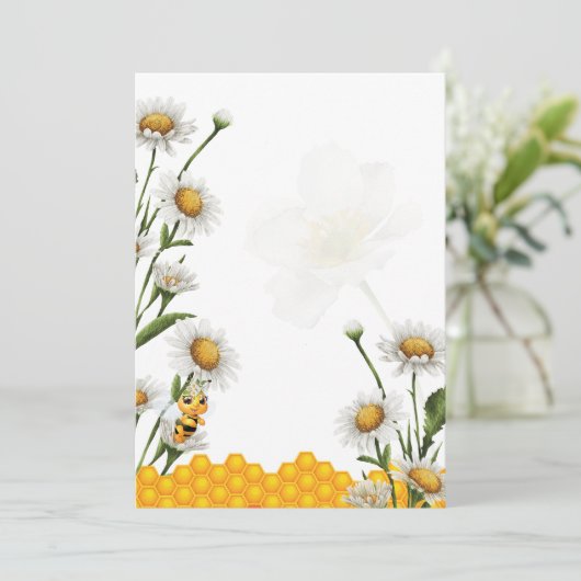 Blank DIY Honey Bee Theme Mama to be Einladung (Stehend Vorderseite)