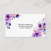 Blank DIY Lila Pink Lavender Blume Begleitkarte (Rückseite)