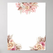 Blank DIY Modern Boho Dusty Rose Floral Poster (Vorne)