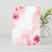 Blank Einladung 12x18 Wasserfarbe Magenta Rosa Ros (Stehend Vorderseite)