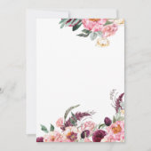 Blank Einladung Blush Pink Burgundy Peony Rose (Vorderseite)