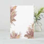 Blank Einladung DIY Pampas Grass Dark Mauve Pink (Stehend Vorderseite)