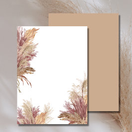 Blank Einladung DIY Pampas Grass Dark Mauve Pink