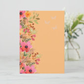 Blank Einladung DIY Peach Pink Garden Blume (Stehend Vorderseite)