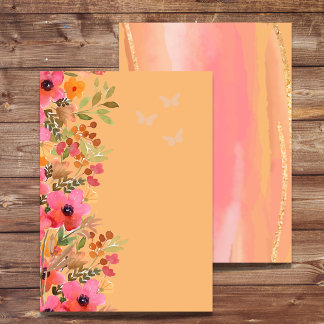 Blank Einladung DIY Peach Pink Garden Blume