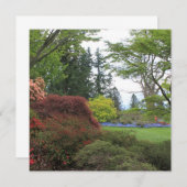 Blank Einladung mit sehr schönem Foto im Garten (Vorne/Hinten)