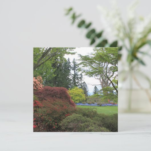 Blank Einladung mit sehr schönem Foto im Garten (Stehend Vorderseite)