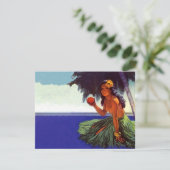 Blank Einladungen Vintag Tropical Isle Luau Party (Stehend Vorderseite)