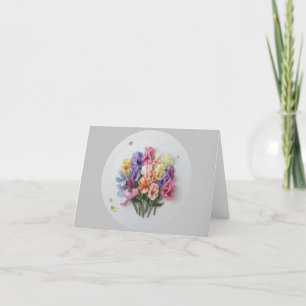 Blank Elegant Floral Note Card Platterbsen Dankeskarte