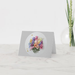 Blank Elegant Floral Note Card Platterbsen Dankeskarte