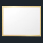 Blank Elegant Gold Notizblock<br><div class="desc">Der leere Notepad weist weißen Leerraum mit goldenem Rand auf.</div>