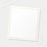 Blank Elegant Gold Notizblock<br><div class="desc">Der leere Notepad weist weißen Leerraum mit goldenem Rand auf. Bitte beachten Sie: Die Details der Folie werden im Kunstwerk simuliert. Bei der Herstellung dieses Produktes wird keine Folie verwendet.</div>