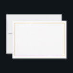 Blank Elegant Gold Wedding Hinweiskarte<br><div class="desc">Fügen Sie Ihrer Hochzeit eine persönliche Touch mit einer eleganten Hochzeitsberatung und Wunschkarte hinzu. Diese Ratenkarte weist weißen Leerraum mit goldenem Rand auf. Ideal für Hochzeiten, Babydusche, Geburtstagsparty, Brautparty, Junggeselinnen-Abschied und alle besondere Anlässe. Bitte beachten Sie: Die Details der Folie werden im Kunstwerk simuliert. Bei der Herstellung dieses Produktes wird...</div>