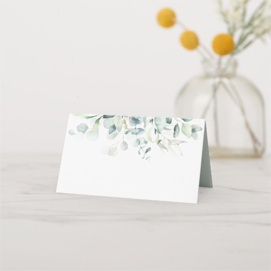 Blank Elegant Green Foliage Platzkarte (Vorderseite)