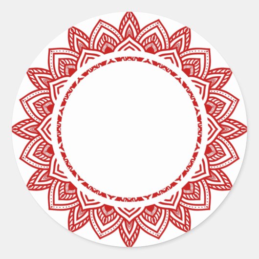 Blank Elegant klassisch Mandala-Etikett Rundaufkle Runder Aufkleber (Vorderseite)