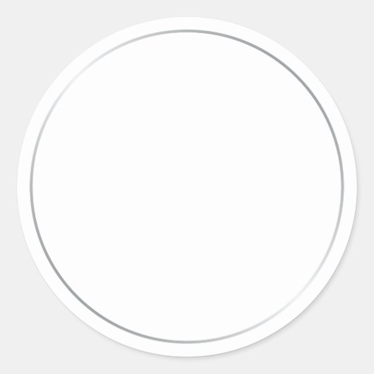 Blank Elegant Silver and White Runder Aufkleber (Vorderseite)