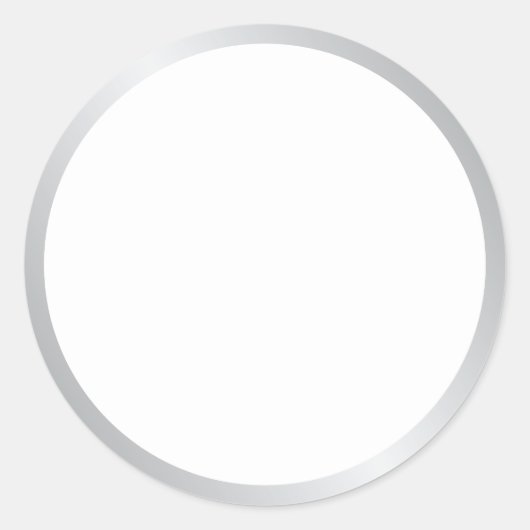 Blank Elegant Silver and White Runder Aufkleber (Vorderseite)
