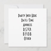 BLANK - ENTwerfen SIE IHRE EIGENE - SCHAFFEN SIE I Einladung (Rückseite)