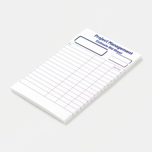 Blank Estimate Bid Sheet Post it Notes Post-it Klebezettel (angewinkelt)