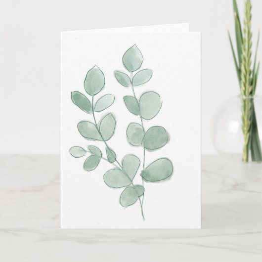 Blank Eukalyptus Leaf Grußkarte 12x18 Karte (Vorderseite)