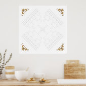 Blank Family Tree 4-Way Pedigree (7 Generation) Poster (Küche)