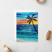 Blank flache Notizkarte mit tropischer Gestaltung Mitteilungskarte (Vorderseite/Rückseite Beispiel)