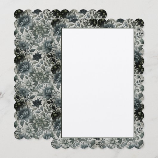 Blank-Floral-Einladung Einladung (Vorne/Hinten)