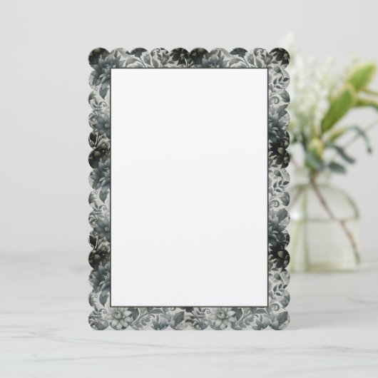 Blank-Floral-Einladung Einladung (Stehend Vorderseite)