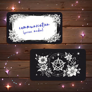 Blank Floral Pentagram Oracle Cards Visitenkarte