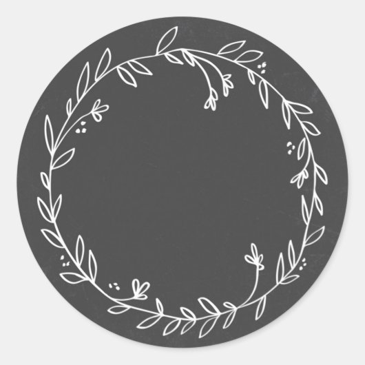 Blank Floral Wreath Chalkboard Danke Sticker (Vorderseite)