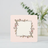 Blank florale Rahmen Einladung oder Grußkarte (Stehend Vorderseite)