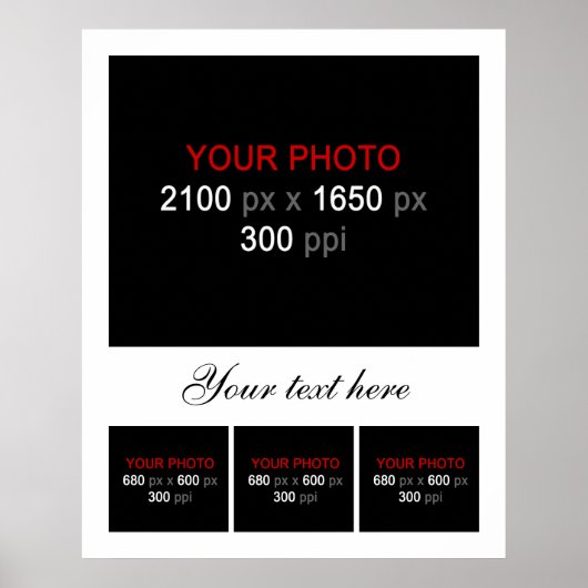 Blank Foto Collage Frame 4 Fotos Poster (Vorne)