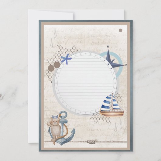 Blank fügen Sie Ihr eigenes Bild Ahoy Nautic Adven Einladung (Vorderseite)