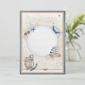 Blank fügen Sie Ihr eigenes Bild Ahoy Nautic Adven Einladung (Stehend Vorderseite)