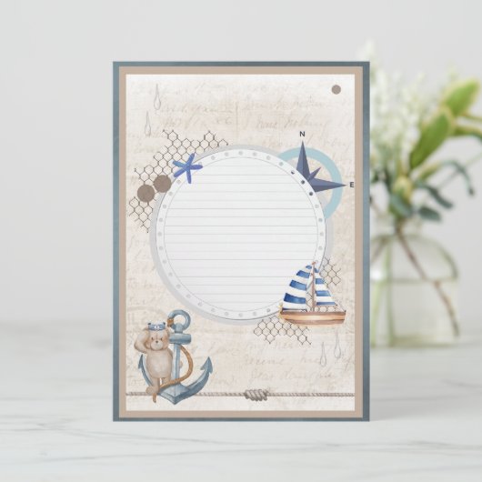 Blank fügen Sie Ihr eigenes Bild Ahoy Nautic Adven Einladung (Stehend Vorderseite)