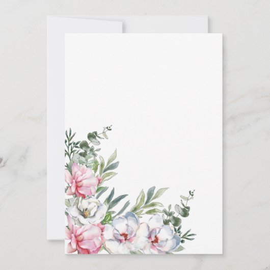 Blank fügen Sie Ihre eigene Nachricht magnolisch r Einladung (Vorderseite)