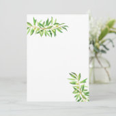 Blank fügen Sie Ihre eigene Olive Branch Grünfläch Einladung (Stehend Vorderseite)