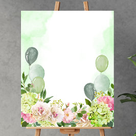 Blank fügen Sie Ihre eigenen grünen Hydrangea rosa Poster