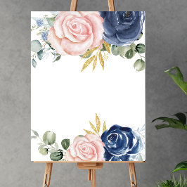 Blank fügen Sie Ihre eigenen marineblauen blütenbl Poster