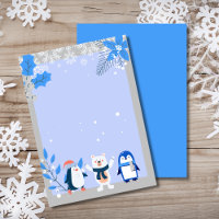 Blank Fügen Sie Ihre eigenen Schneeflocken Pinguin
