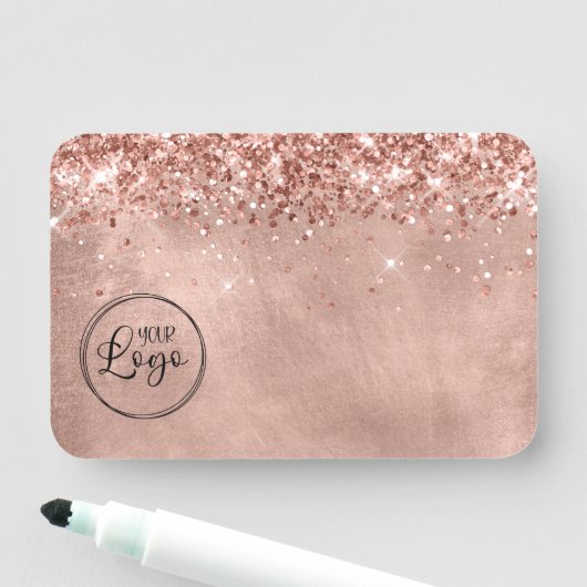 Blank für Glitterie-Rose-Gold-Business-Logo Namensschild (Beispiel)
