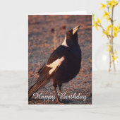 Blank Geburtstagskarte - Australian Magpie Karte (Gelbe Blume)