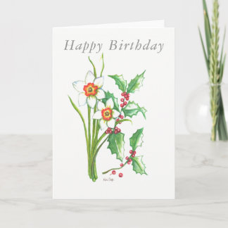 Blank Geburtstagskarte Dezember Geburt Blume Karte