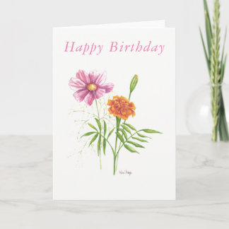 Blank Geburtstagskarte Oktober Blume Karte