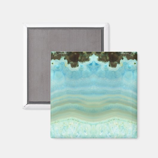 Blank Glamour Blue Crystal Save the Date Magnet (Vorderseite/Rückseite)