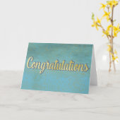 Blank Glückwunsch Light Blue und Gold Karte (Gelbe Blume)