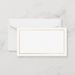 Blank Gold und White Wedding Advice und Wünsche Hinweiskarte<br><div class="desc">Fügen Sie Ihrer Hochzeit eine persönliche Touch mit einem goldenen Hochzeitsratschlag und Wunschausweis hinzu. Diese Ratenkarte weist den goldenen Rahmen auf weißem Hintergrund auf. Ideal für Hochzeiten, Babydusche, Geburtstagsparty, Brautparty, Junggeselinnen-Abschied und alle besondere Anlässe. Bitte beachten Sie: Die Details der Folie werden im Kunstwerk simuliert. Bei der Herstellung dieses Produktes...</div>