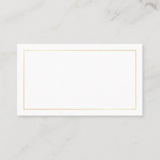 Blank Gold und White Wedding Platzkarte (Vorderseite)